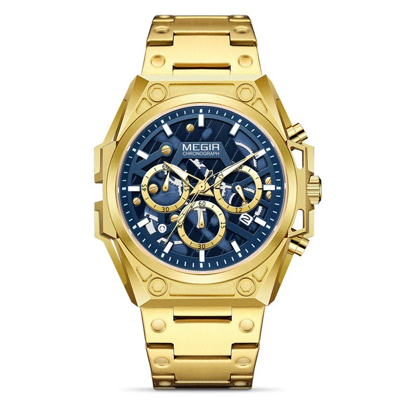 Men's 316 Stainless Steel Hollow Fashion Sports Chronograph Quartz Round Watch - Image 6