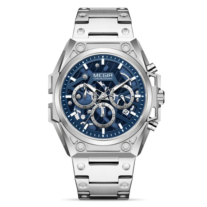 Men's 316 Stainless Steel Hollow Fashion Sports Chronograph Quartz Round Watch - Image 7