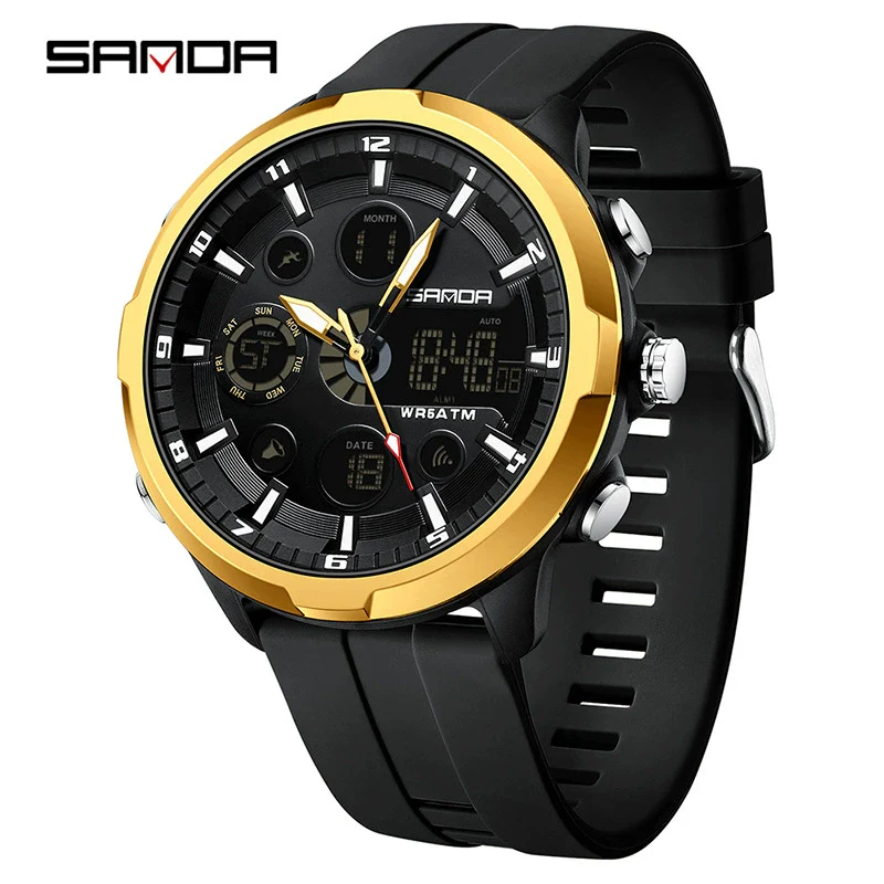 Men's Alloy Alloy Abs And Silicone Round Fashion Casual Waterproof Luminous Multifunction Watch - Image 6