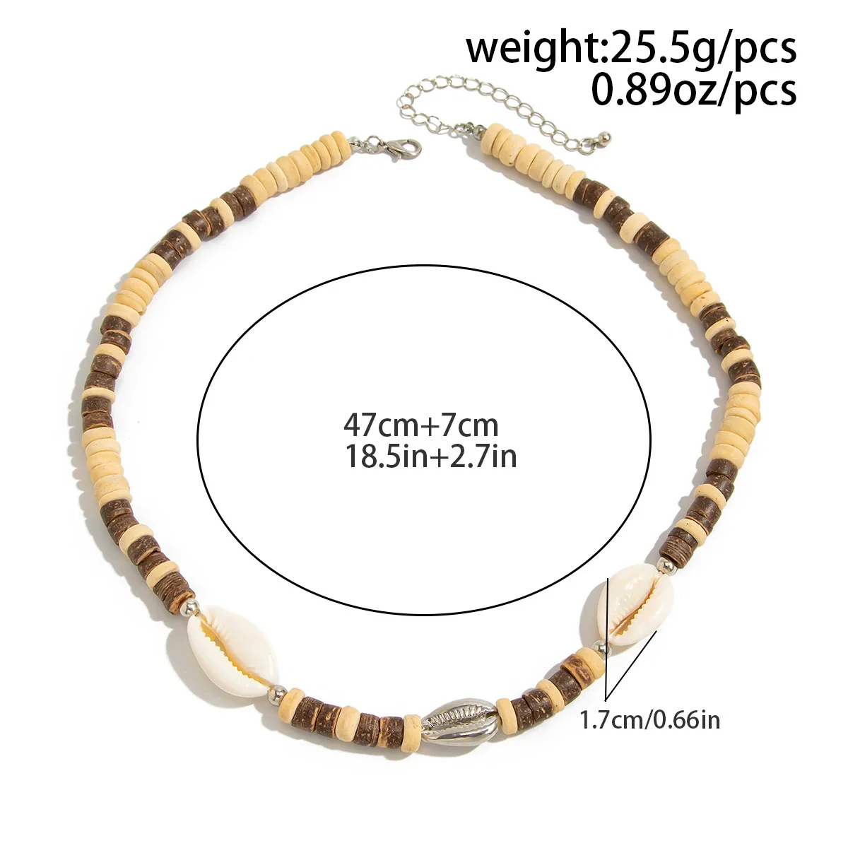 Men's Alloy And Coconut Shell Geometric Handmade Necklace - Image 6