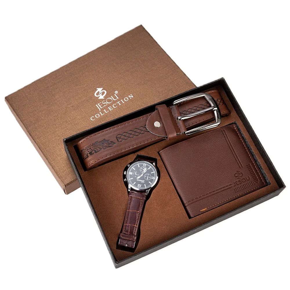 Men's Alloy And Pu Gift Suit With Round Dial Spiral Crown Pin Buckle Ordinary Mirror And Leisure Style - Image 3