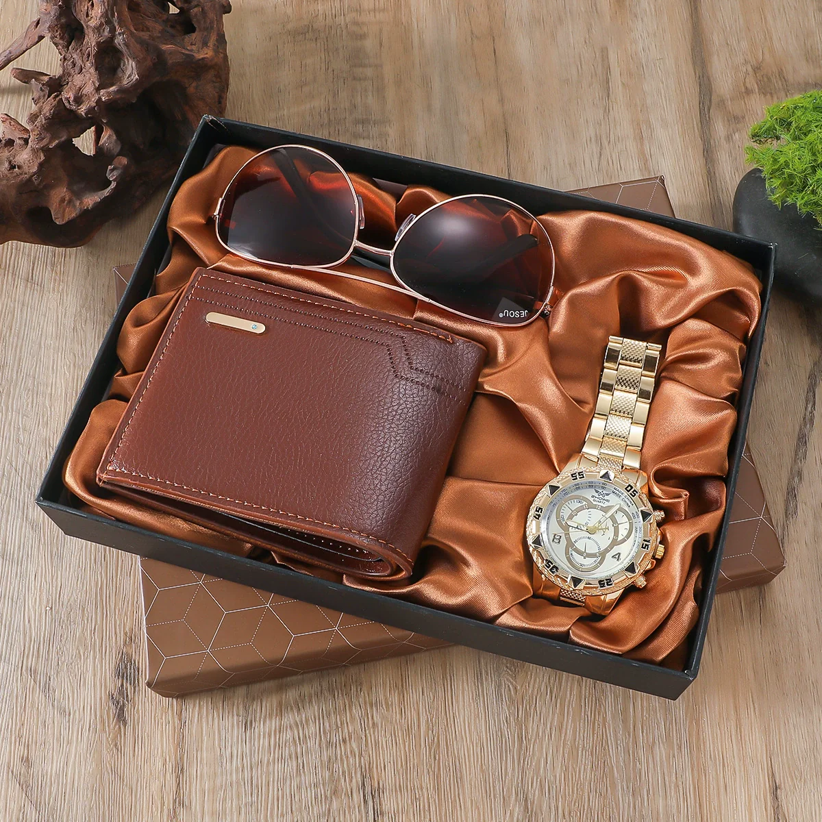 Men's Alloy And Pu Gift Suit With Round Dial Spiral Crown Pin Buckle Ordinary Mirror And Leisure Style - Image 7