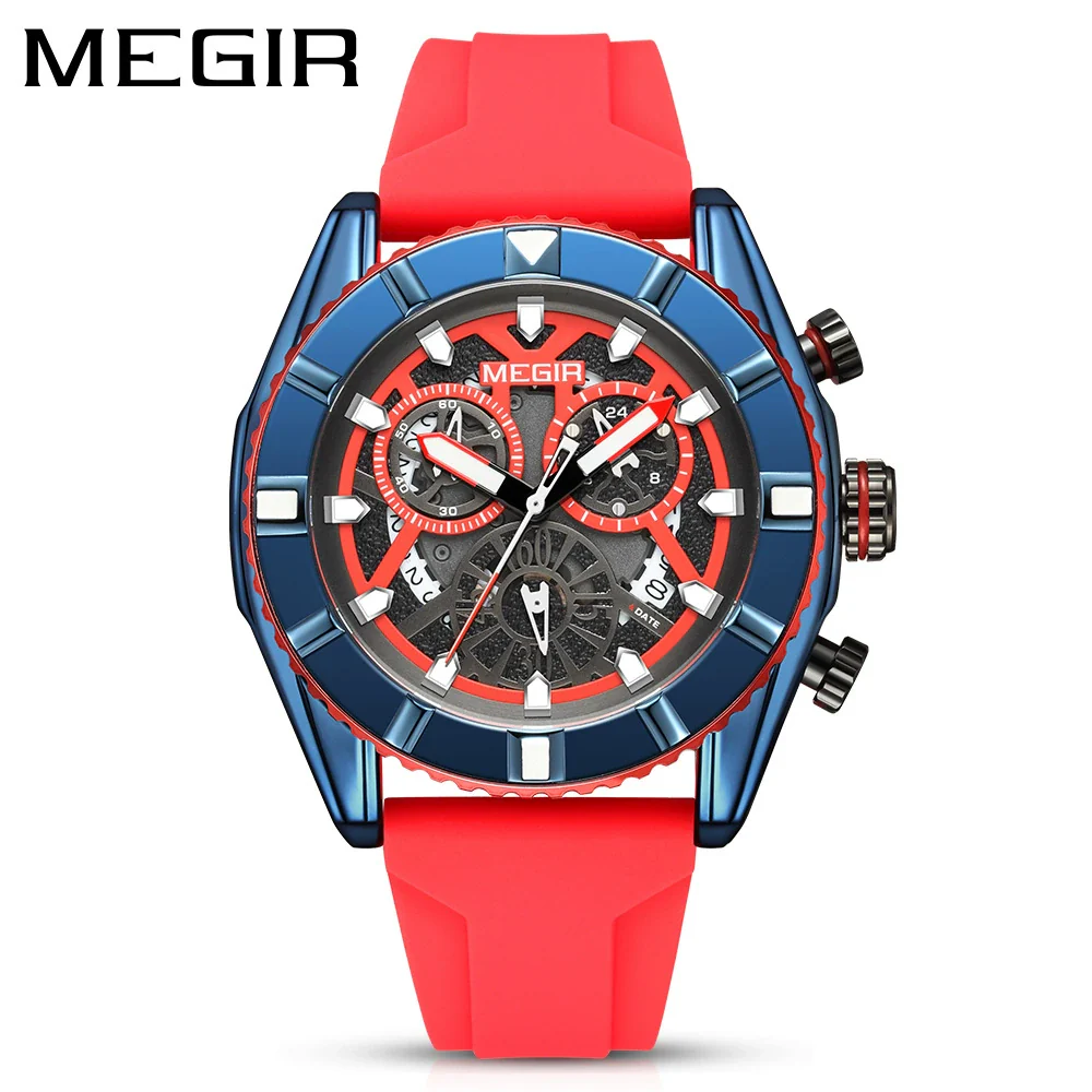 Men's Alloy And Silicone Multifunction Waterproof Luminous Sports Watch With Mineral Strengthened Glass Mirror And Stainless Steel Clasp - Image 2