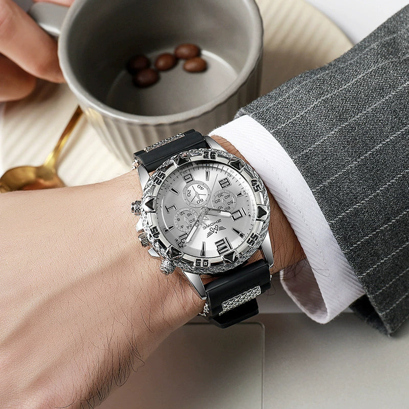 Men's Alloy And Stainless Steel Casual Business Round Dial Quartz Watch