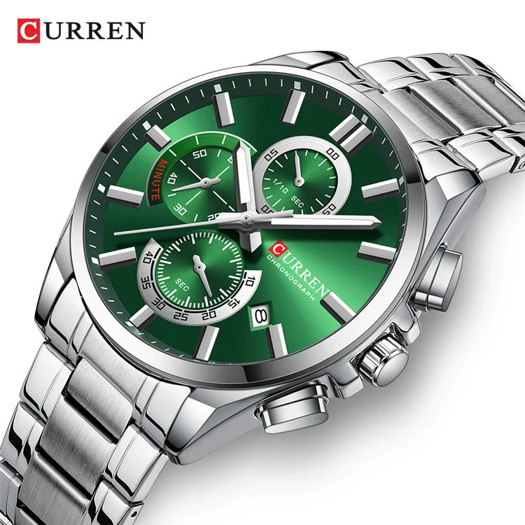 Men's Alloy And Stainless Steel Casual Round Dial Waterproof Watch With Sixpin Chronograph And Calendar - Image 2