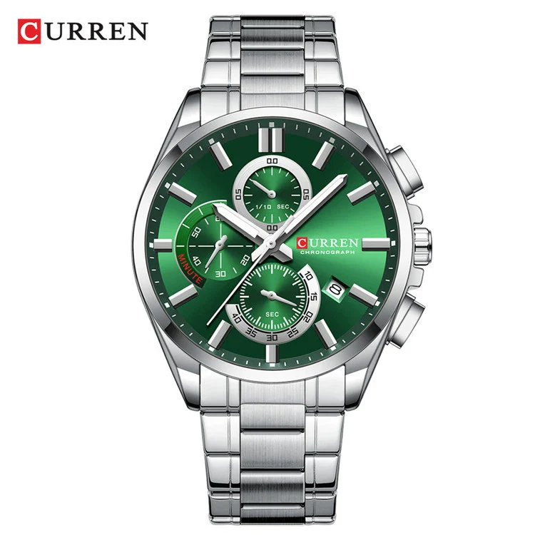 Men's Alloy And Stainless Steel Casual Round Dial Waterproof Watch With Sixpin Chronograph And Calendar - Image 9