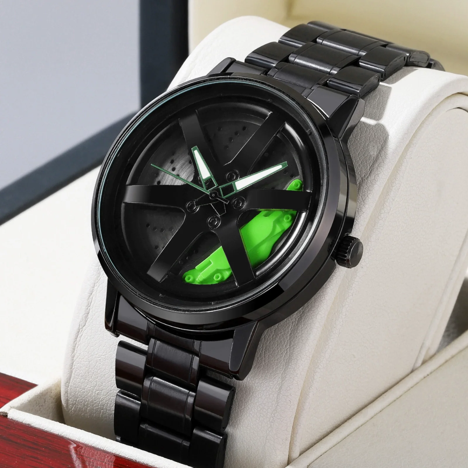 Men's Alloy And Stainless Steel Luminous Sports Car Personality Trend Round Watch
