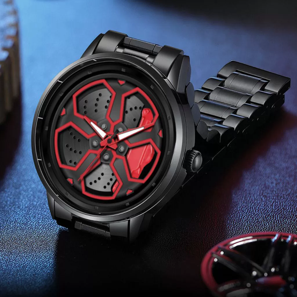 Men's Alloy And Stainless Steel Luminous Sports Car Personality Trend Round Watch - Image 4