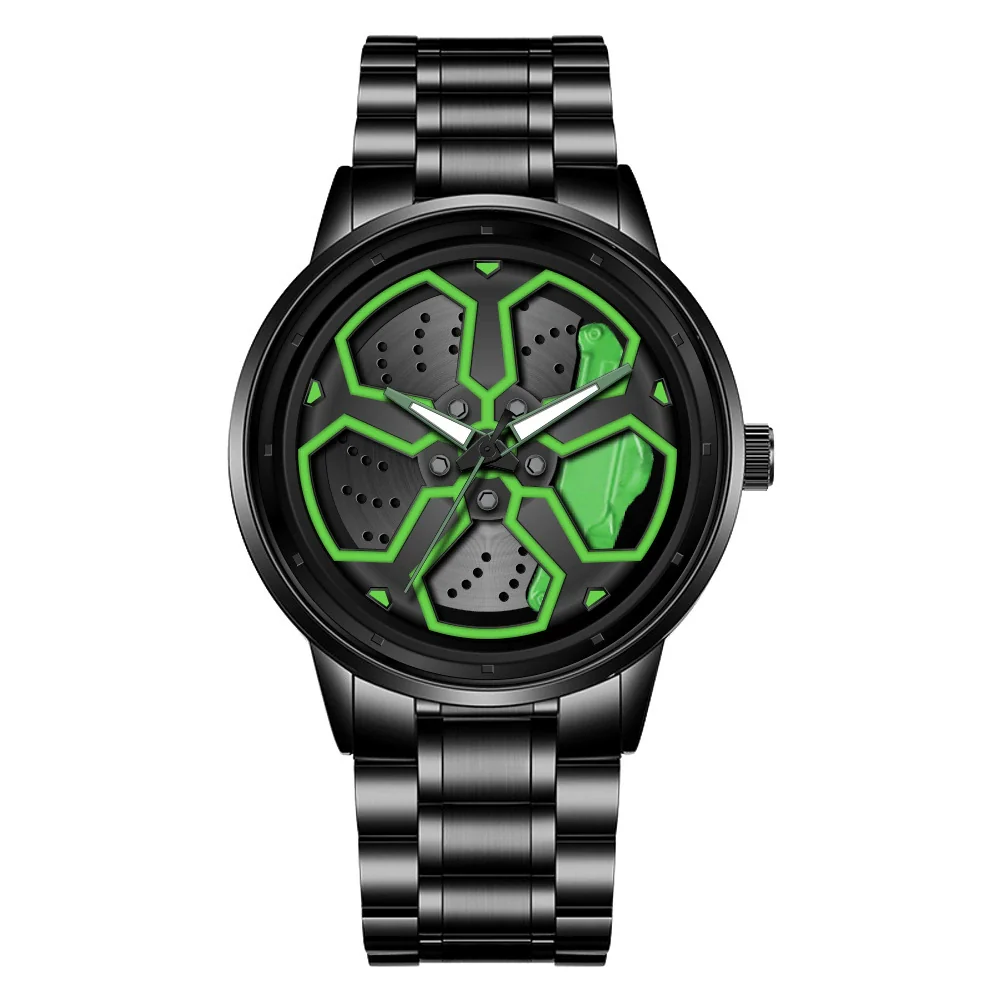 Men's Alloy And Stainless Steel Luminous Sports Car Personality Trend Round Watch - Image 6