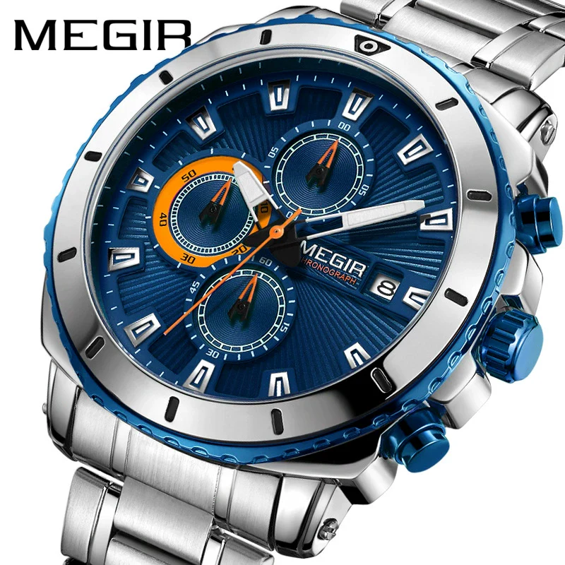 Men's Alloy And Stainless Steel Multifunctional Quartz Watch With Round Dial And Insurance Buckle