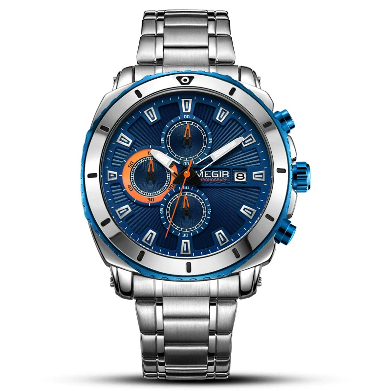 Men's Alloy And Stainless Steel Multifunctional Quartz Watch With Round Dial And Insurance Buckle - Image 2