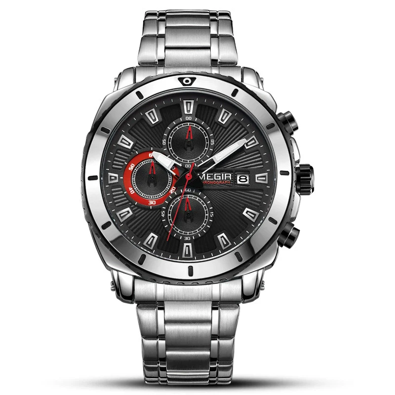 Men's Alloy And Stainless Steel Multifunctional Quartz Watch With Round Dial And Insurance Buckle - Image 4