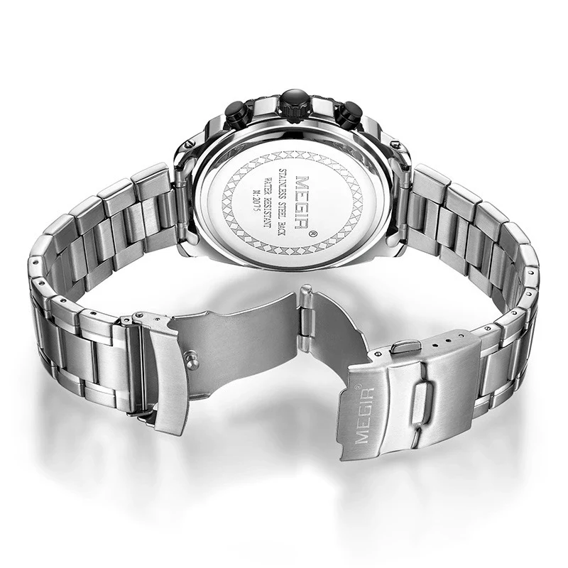 Men's Alloy And Stainless Steel Multifunctional Quartz Watch With Round Dial And Insurance Buckle - Image 5