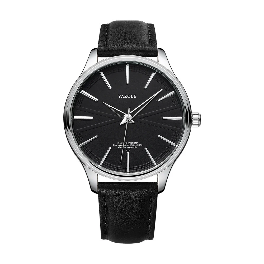 Men's Alloy And Stainless Steel Pu Belt Quartz Watch Round Dial Casual Style - Image 4