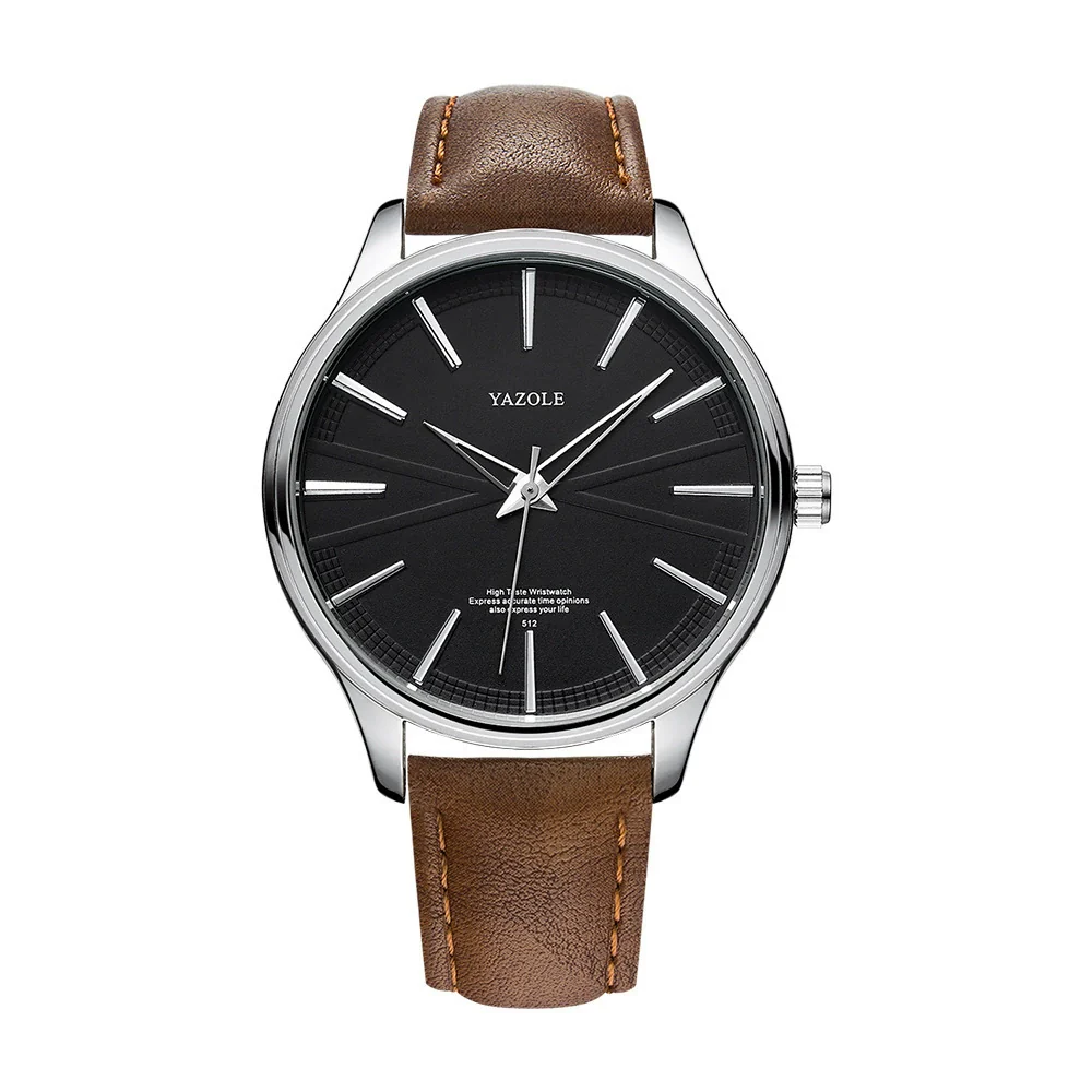 Men's Alloy And Stainless Steel Pu Belt Quartz Watch Round Dial Casual Style - Image 6
