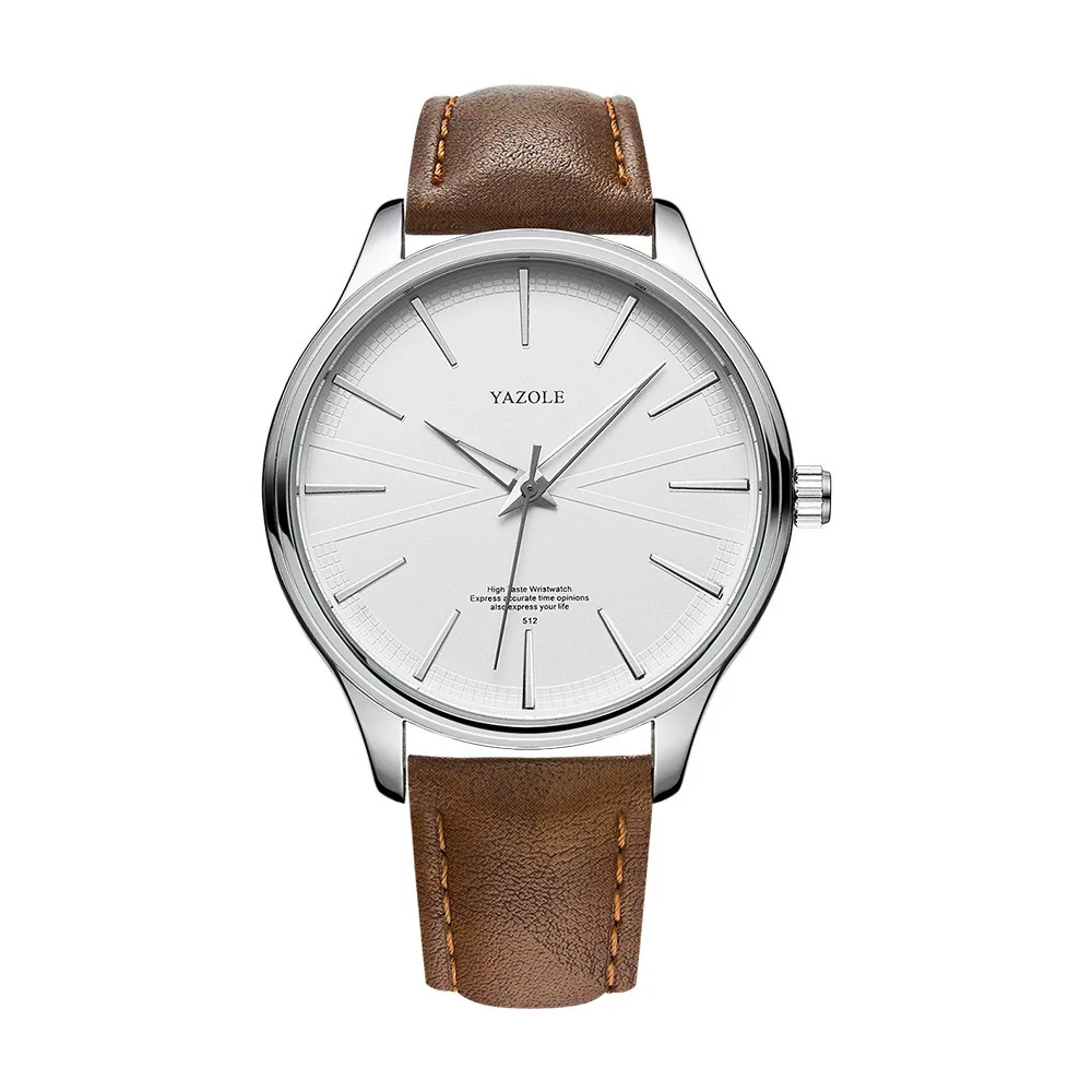 Men's Alloy And Stainless Steel Pu Belt Quartz Watch Round Dial Casual Style - Image 7