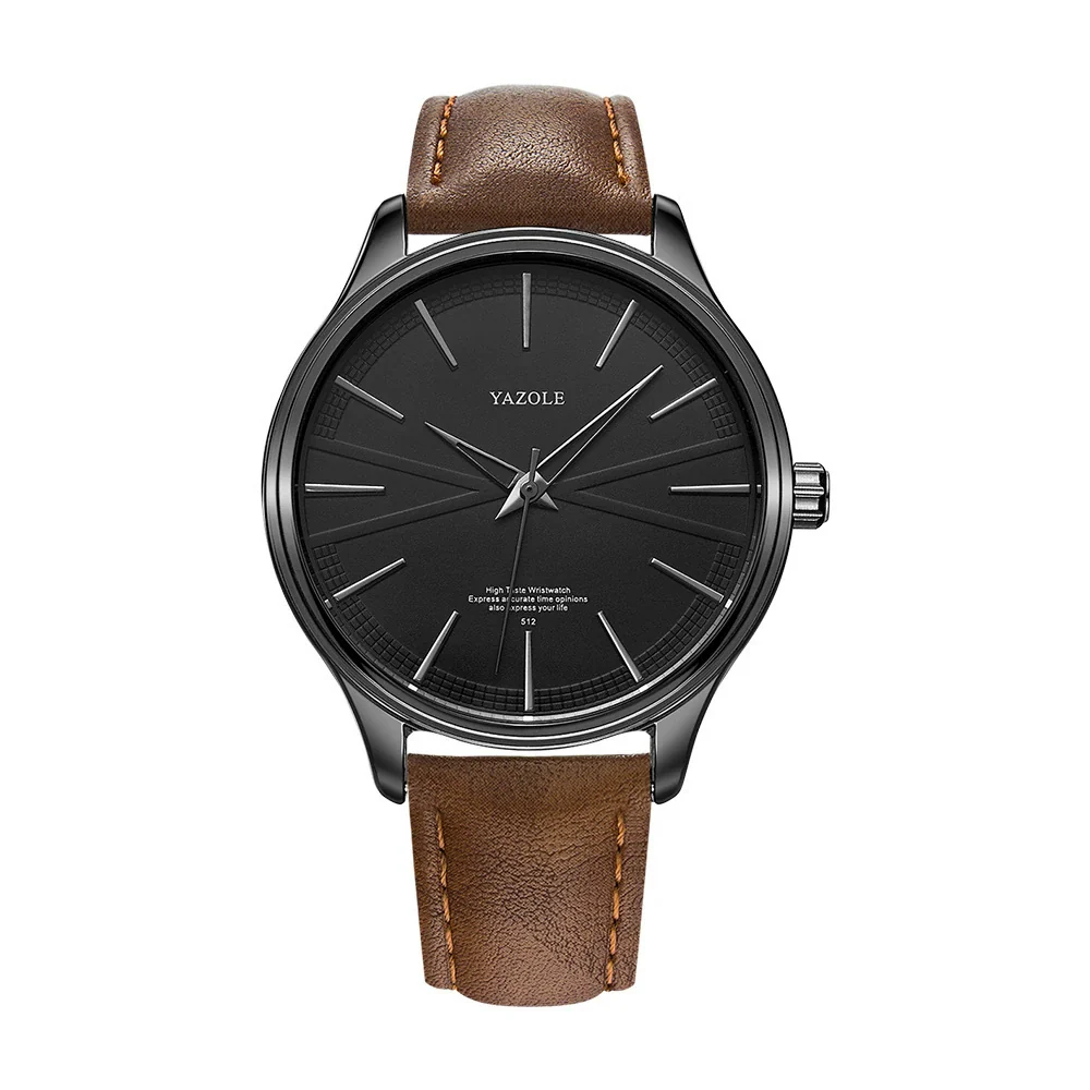Men's Alloy And Stainless Steel Pu Belt Quartz Watch Round Dial Casual Style - Image 9
