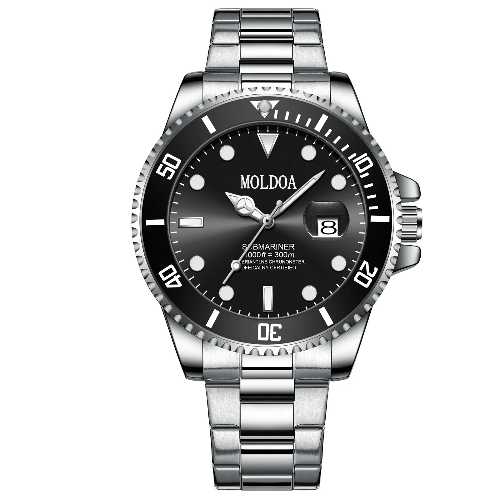 Men's Alloy And Stainless Steel Round Business Style Imitation Mechanical Waterproof Luminous Watch - Image 3