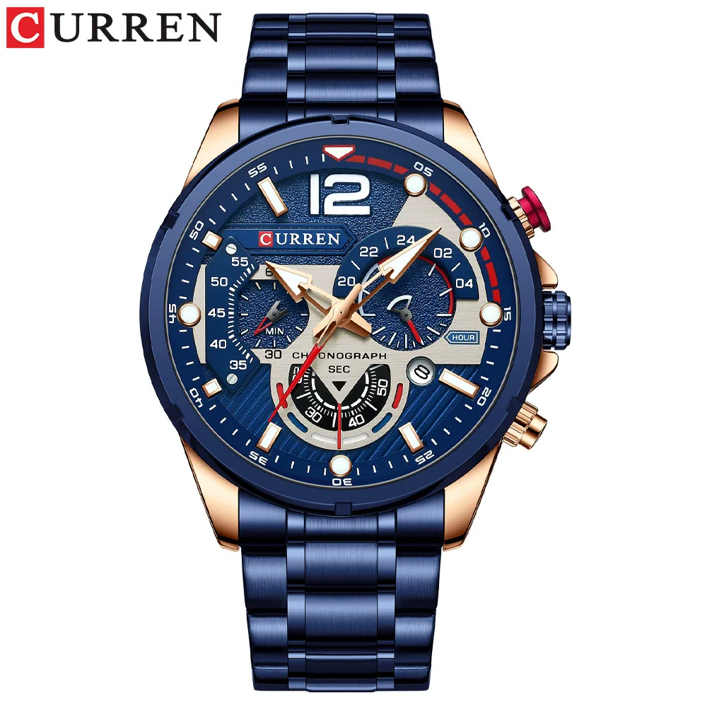 Men's Alloy And Stainless Steel Round Dial Quartz Sports Watch