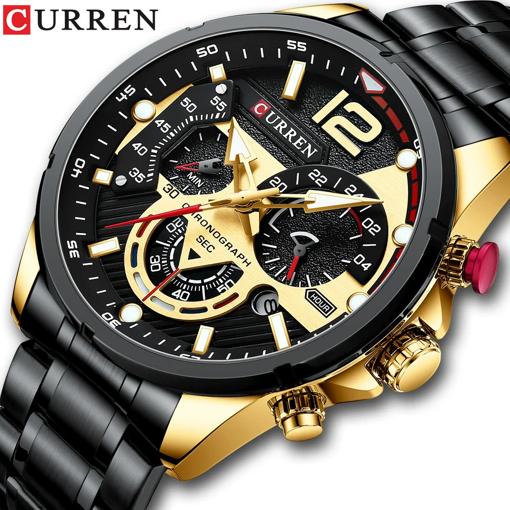 Men's Alloy And Stainless Steel Round Dial Quartz Sports Watch - Image 3