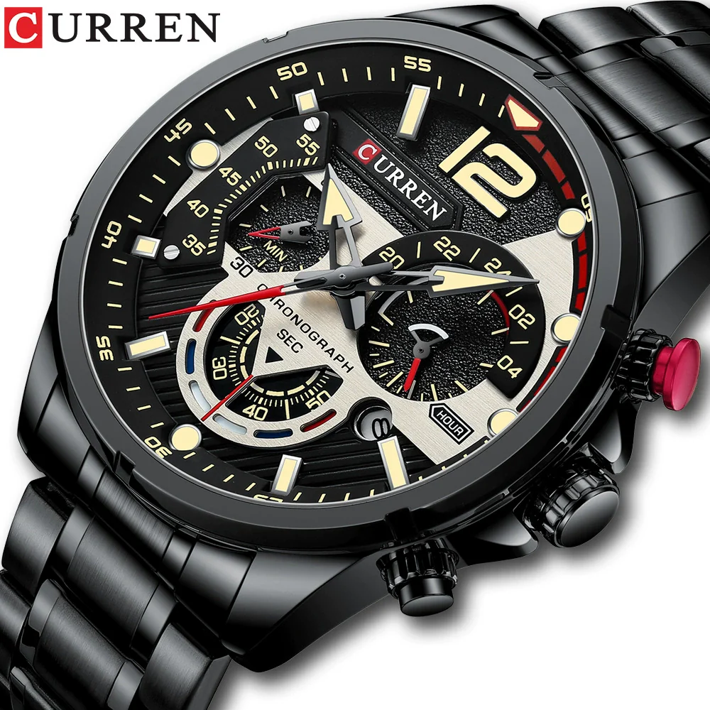 Men's Alloy And Stainless Steel Round Dial Quartz Sports Watch - Image 4
