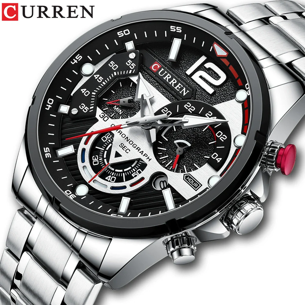 Men's Alloy And Stainless Steel Round Dial Quartz Sports Watch - Image 5
