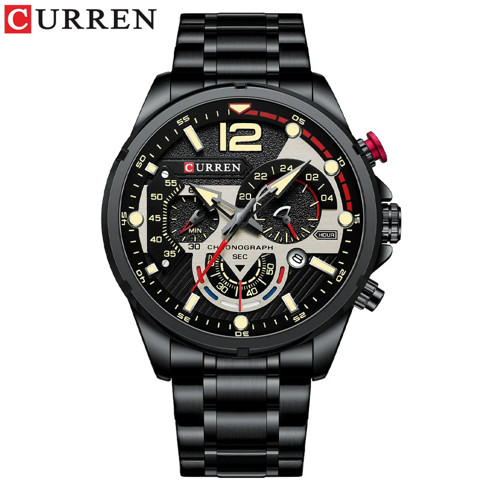 Men's Alloy And Stainless Steel Round Dial Quartz Sports Watch - Image 8