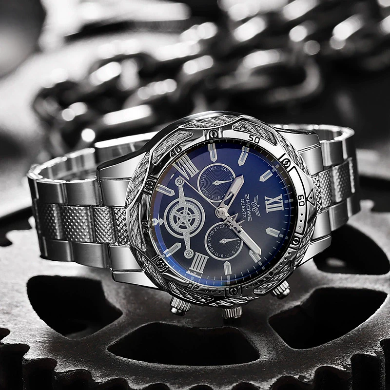Men's Alloy And Stainless Steel Round Dial Quartz Watch Fashion Luxury Elegant Style - Image 2