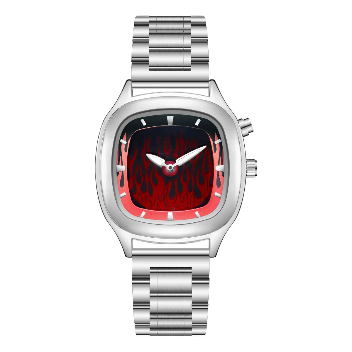 Men's Alloy And Stainless Steel Round Dial Waterproof Watch With Spiral Crown And Doublesided Press Buckle Y2k Trendy Style - Image 8