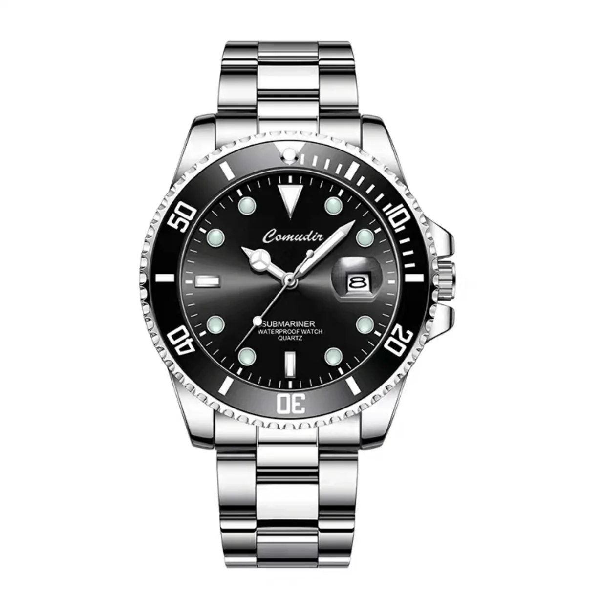 Men's Alloy And Stainless Steel Round Luminous Waterproof Sports Quartz Watch - Image 2