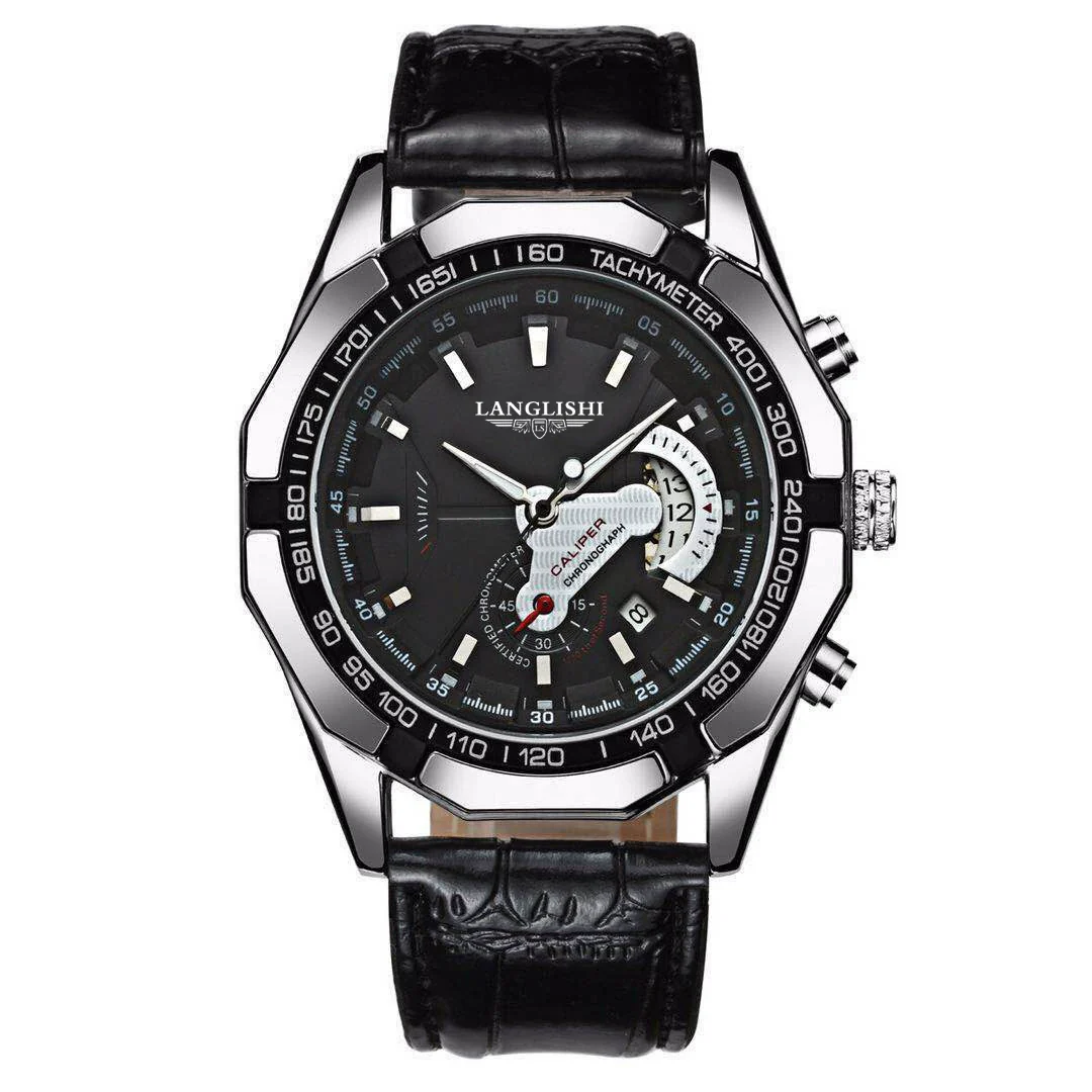 Men's Alloy And Stainless Steel Waterproof Luminous Watch With Calendar Round Dial - Image 6