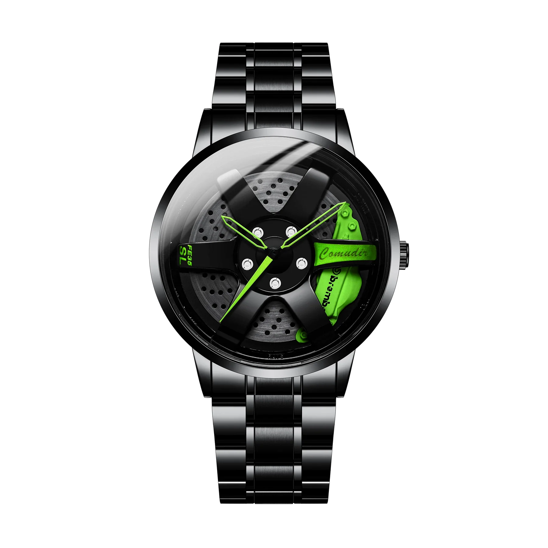 Men's Alloy Automatic Movement Waterproof Round Watch With Steel Strap - Image 2