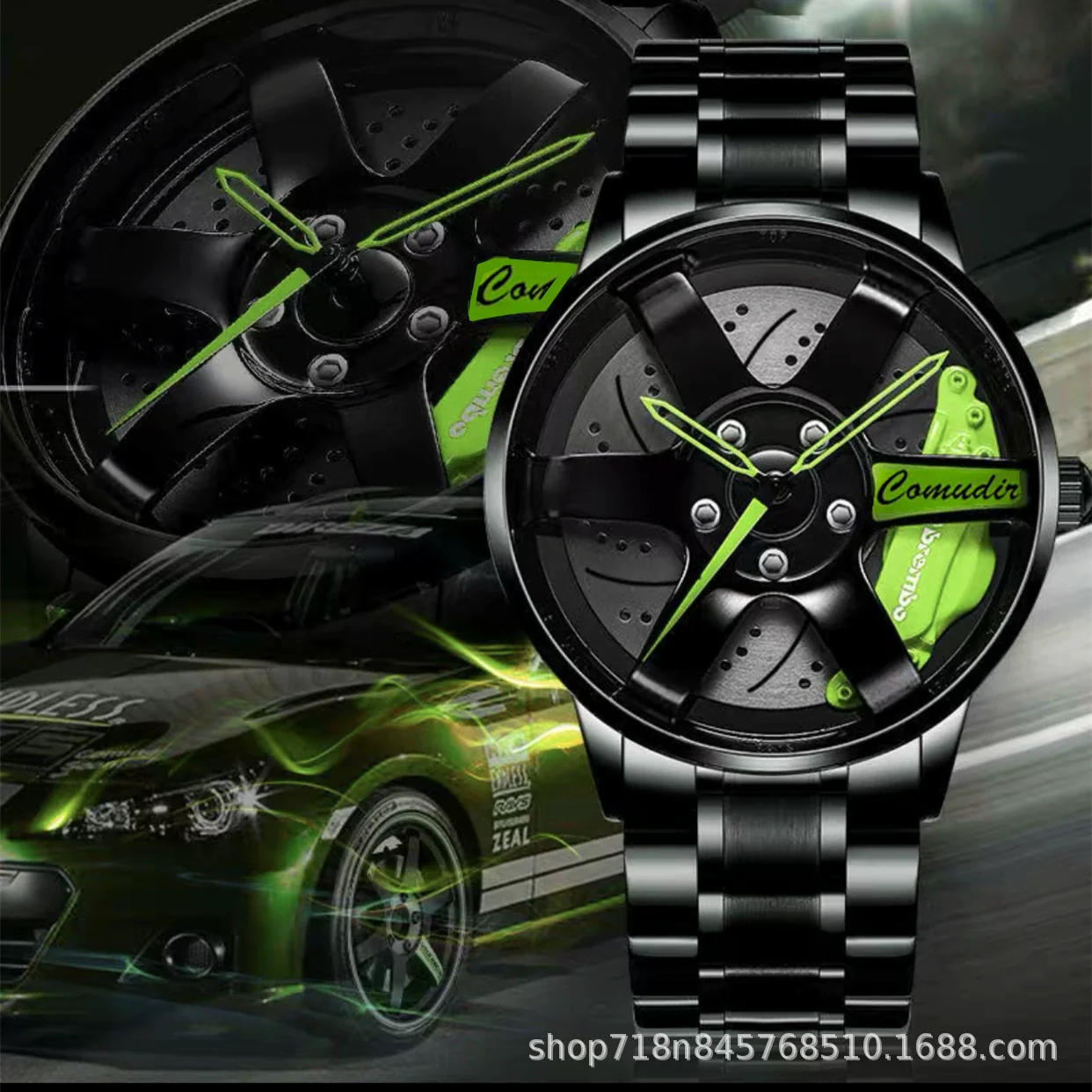 Men's Alloy Automatic Movement Waterproof Round Watch With Steel Strap - Image 3