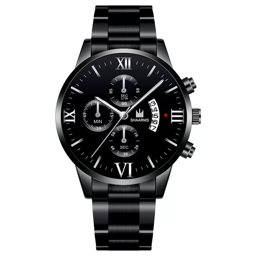 Men's Alloy Band Quartz Watch With Round Dial And Horseshoe Buckle Simple Roman Scale Fashionable And - Image 5