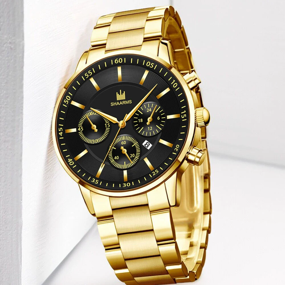 Men's Alloy Band Round Dial Business Quartz Watch - Image 3