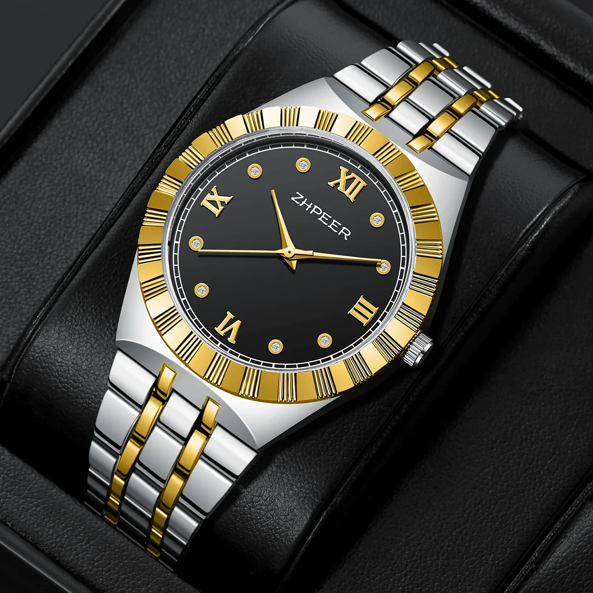 Men's Alloy Band Watch Diamondencrusted Casual Style - Image 2