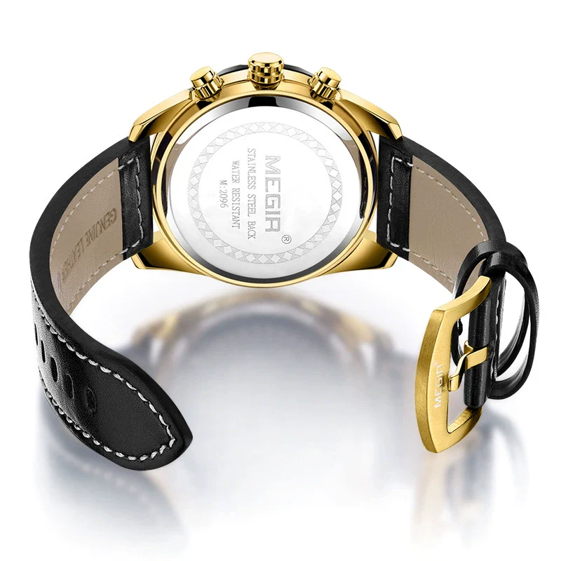 Men's Alloy Case Genuine Leather Strap Round Dial Quartz Multifunction Fashion Sport Allmatch Watch - Image 5