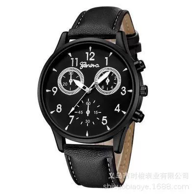 Men's Alloy Case Imitation Leather Strap Round Dial Leisure Watch - Image 12