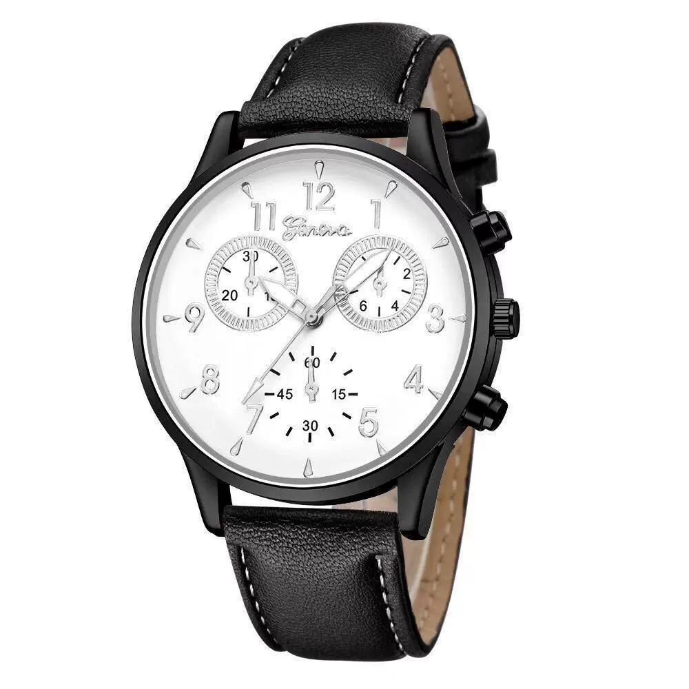 Men's Alloy Case Imitation Leather Strap Round Dial Leisure Watch - Image 6