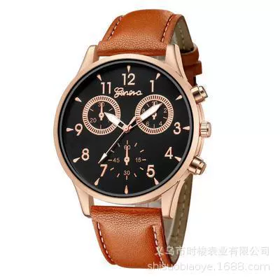 Men's Alloy Case Imitation Leather Strap Round Dial Leisure Watch - Image 8
