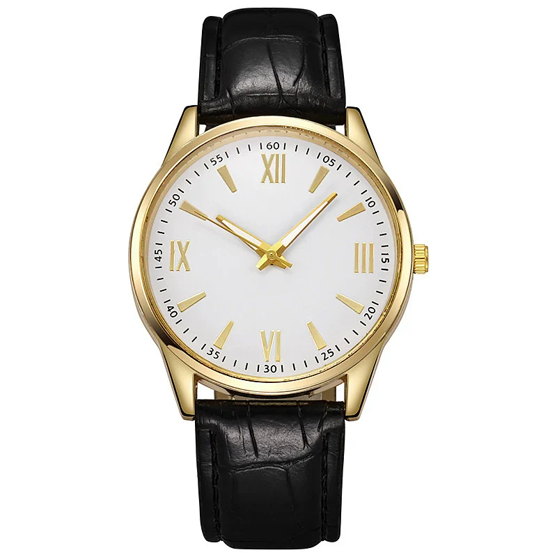 Men's Alloy Case Imitation Leather Strap Round Dial Quartz Watch With Sapphire Crystal Glass Mirror For Business - Image 4