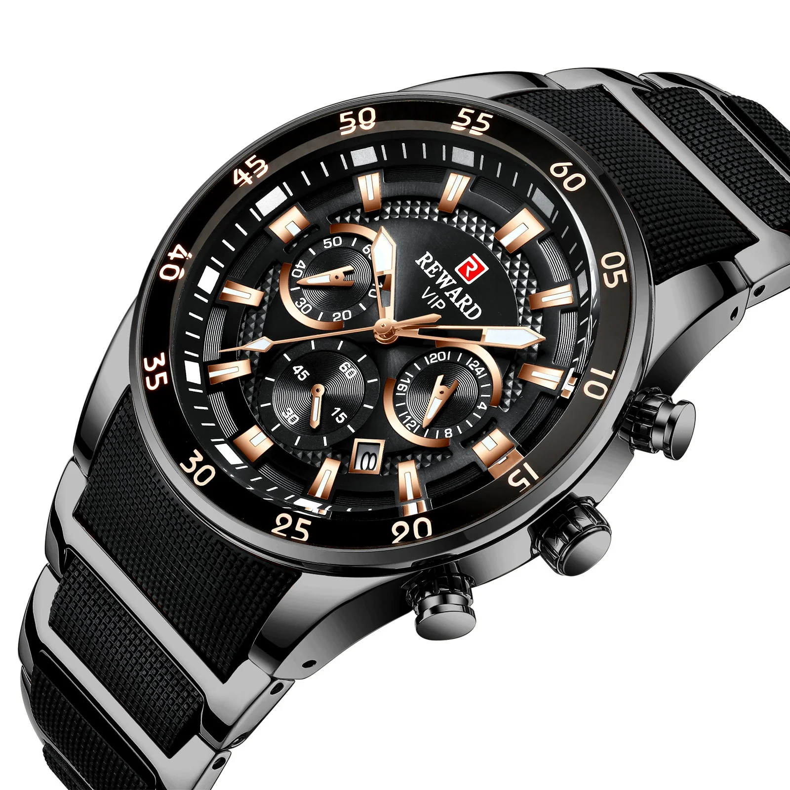 Men's Alloy Case Stainless Steel Band Round Dial Business Casual Quartz Watch - Image 3