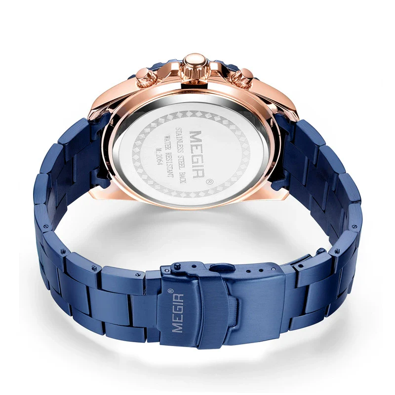 Men's Alloy Case Stainless Steel Band Round Dial Business Quartz Watch With Chronograph And Calendar - Image 5