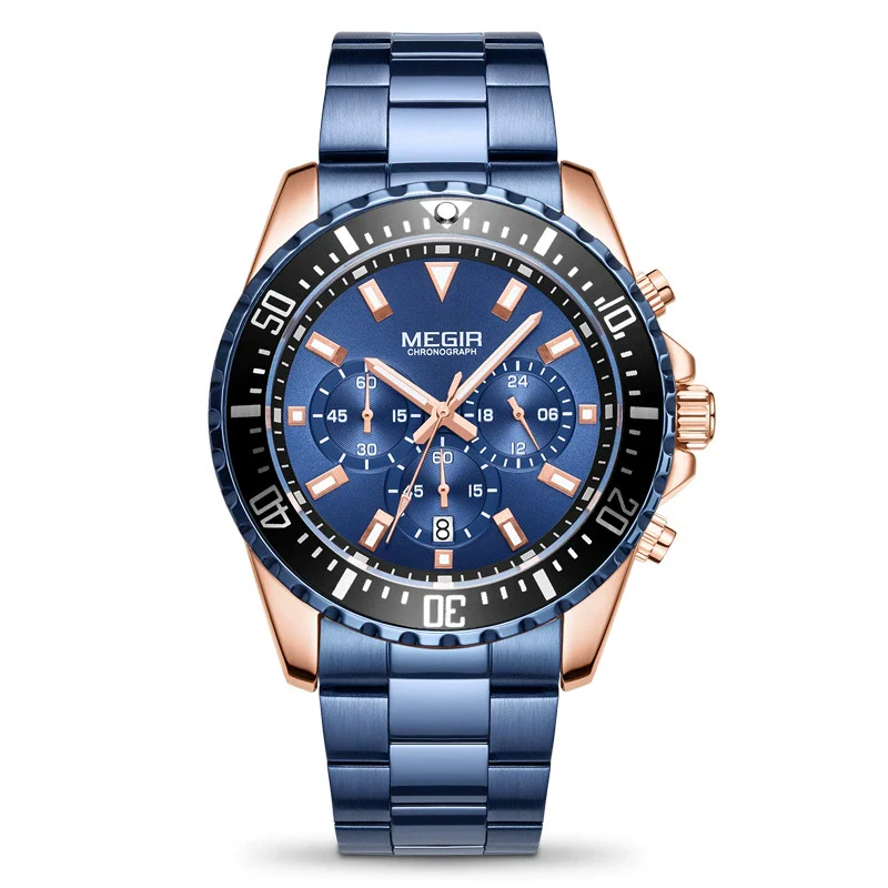 Men's Alloy Case Stainless Steel Band Round Dial Business Quartz Watch With Chronograph And Calendar - Image 6