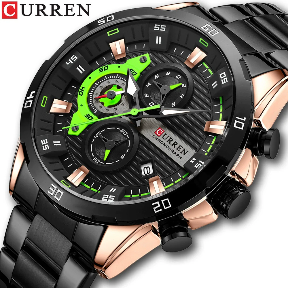 Men's Alloy Case Stainless Steel Band Round Dial Quartz Business Watch - Image 3