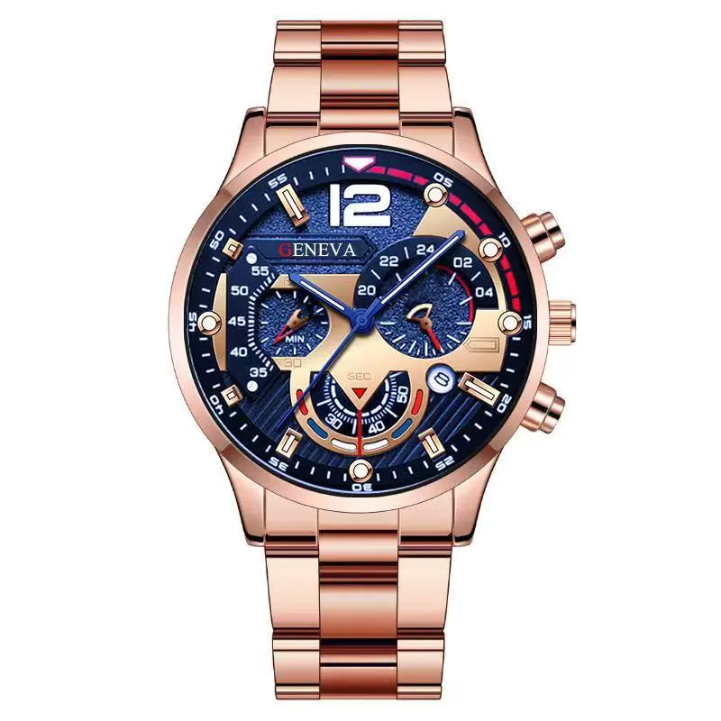 Men's Alloy Case Stainless Steel Band Round Dial Quartz Sport Luminous Leisure Watch - Image 15