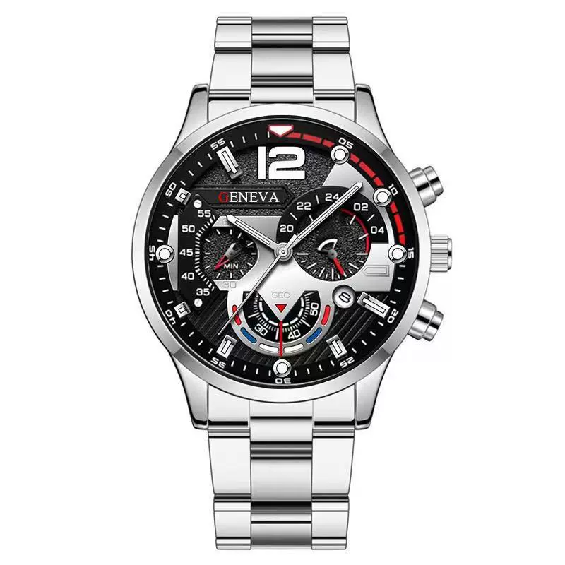 Men's Alloy Case Stainless Steel Band Round Dial Quartz Sport Luminous Leisure Watch - Image 16
