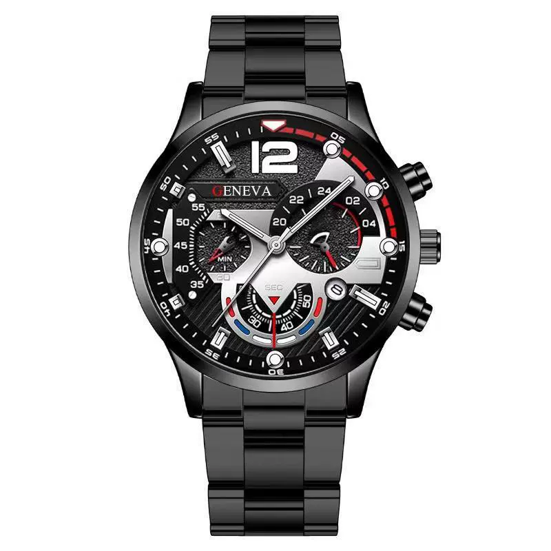 Men's Alloy Case Stainless Steel Band Round Dial Quartz Sport Luminous Leisure Watch - Image 19