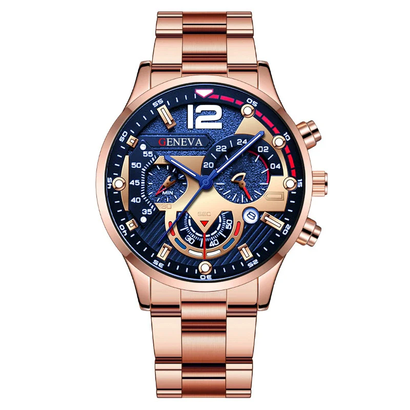 Men's Alloy Case Stainless Steel Band Round Dial Quartz Sport Luminous Leisure Watch - Image 7