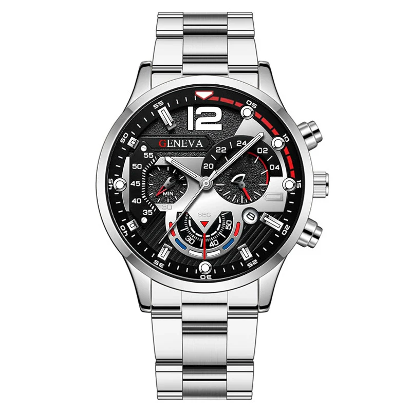 Men's Alloy Case Stainless Steel Band Round Dial Quartz Sport Luminous Leisure Watch - Image 8